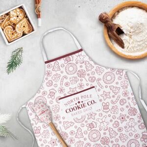 Krumbs Kitchen! Nostalgic Christmas Cookies Tie Apron Housewife Bake North Pole